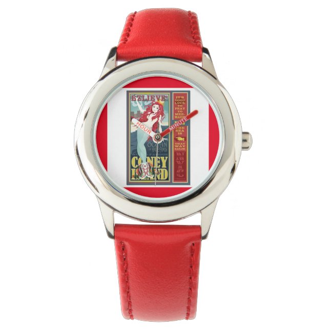 Reloj De Pulsera sirena de la isla de coney pelirroja (Anverso)