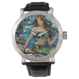Reloj De Pulsera Sirena de vidrio manchado