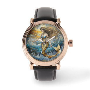 Reloj De Pulsera Sirena en las olas del océano