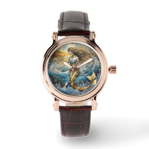 Reloj De Pulsera Sirena en las olas del océano