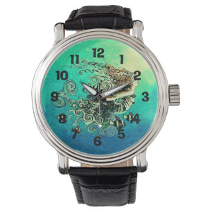 Reloj De Pulsera Sirena nadando con peces
