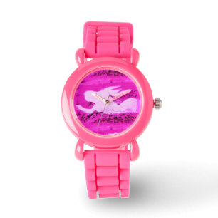 Reloj De Pulsera sirena rosa apuntando