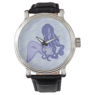 Reloj De Pulsera Sirena sentada azul