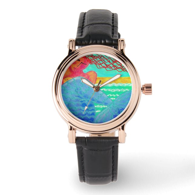 Reloj De Pulsera Sirena solar resumen arte para usar (Anverso)