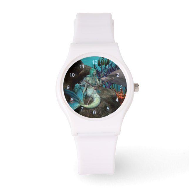 Reloj De Pulsera Sirena y delfín bajo el mar (Anverso)