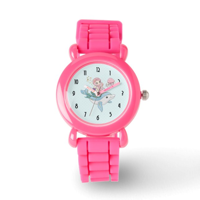 Reloj De Pulsera Sirenita descubierta con delfín bajo el mar (Anverso)