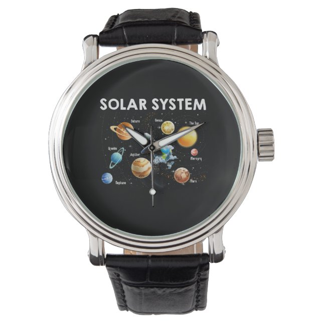 Reloj De Pulsera Sistema solar Planetas espacio científico (Anverso)