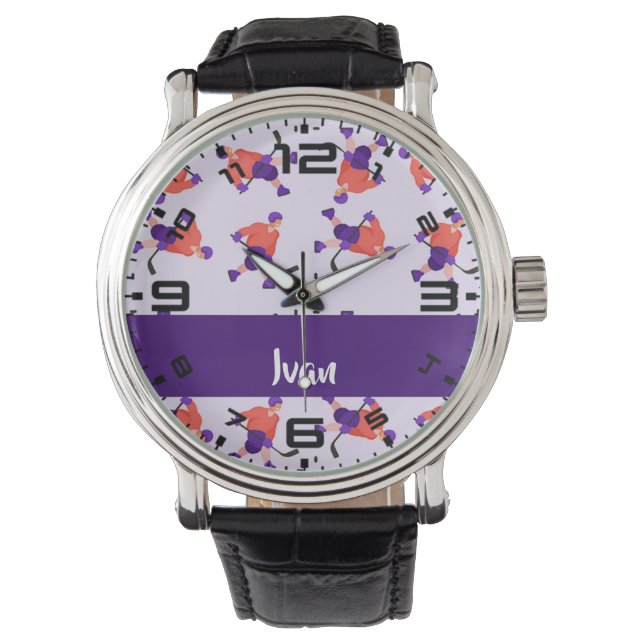 Reloj De Pulsera Skating ice hockey player pattern (Anverso)