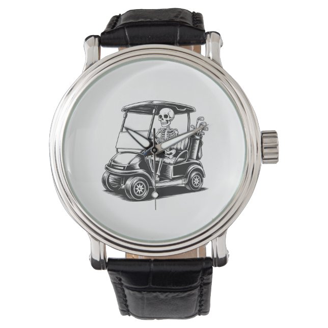 Reloj De Pulsera Skeletal Golfer Skull Jugando Golf (Anverso)