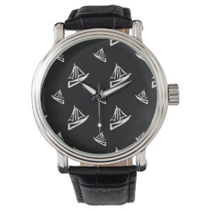 Reloj De Pulsera Sketchic Sailboat Pattern