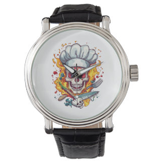 Reloj De Pulsera Skull Chef Madness � Funny Cooking Skeleton