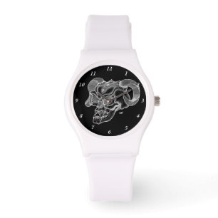Reloj De Pulsera Skull Devil Head Black and White Design