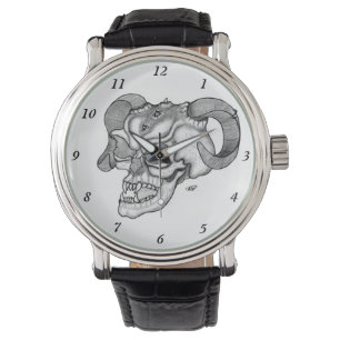 Reloj De Pulsera Skull Devil Head Diseño en blanco y negro