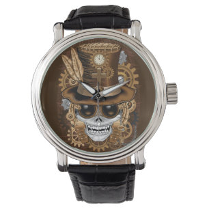 Reloj De Pulsera Skull Steampunk Voodoo Retro Machine