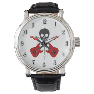 Reloj De Pulsera Skull y las guitarras cruzadas