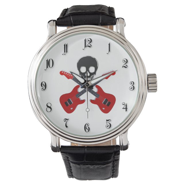 Reloj De Pulsera Skull y las guitarras cruzadas (Anverso)