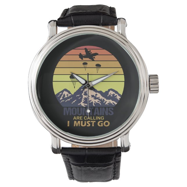 Reloj De Pulsera Skydiving Plane jumping mountains are Calling Funn (Anverso)