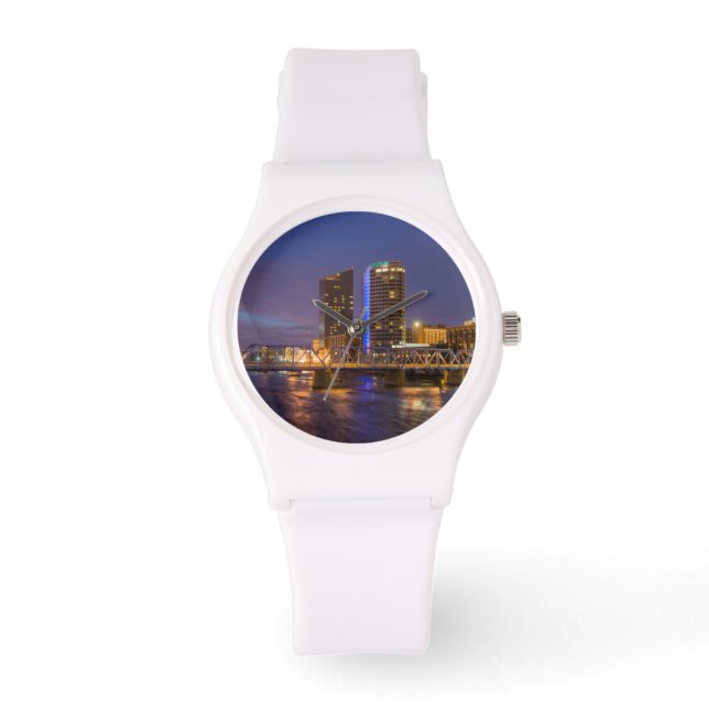 Reloj De Pulsera Skyline At Dusk, On The Grand River (Anverso)