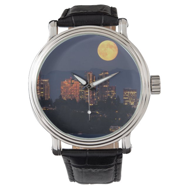Reloj De Pulsera Skyline De Bellevue Desde El Lago Washington En Du (Anverso)