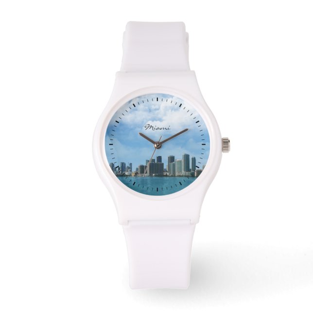 Reloj De Pulsera Skyline de Miami (Anverso)