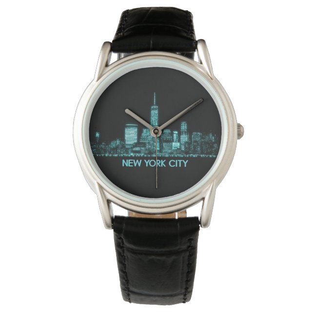 Reloj De Pulsera Skyline de Nueva York (Anverso)