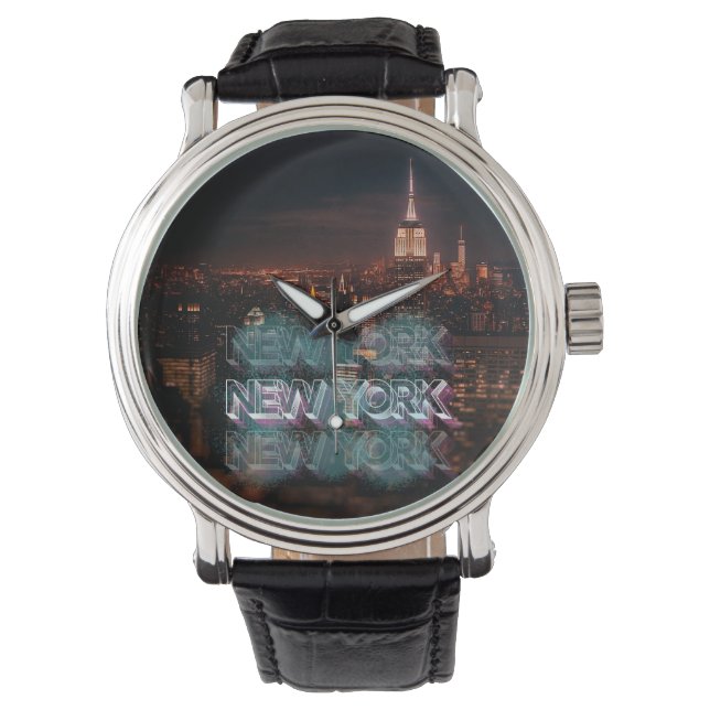 Reloj De Pulsera Skyline de Nueva York (Anverso)