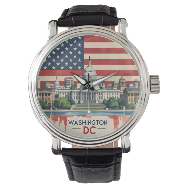 Reloj De Pulsera Skyline de Washington DC (Anverso)