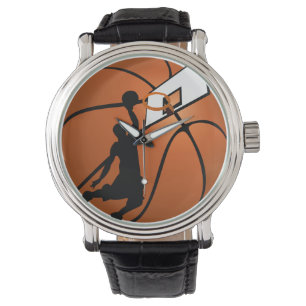 Reloj De Pulsera Slam Dunk Baloncesto Jugador con Hoop en una bola