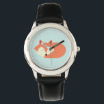 Reloj De Pulsera Sleepy Red Fox<br><div class="desc">Adorable ilustracion vectorial de un lindo zorro rojo.</div>