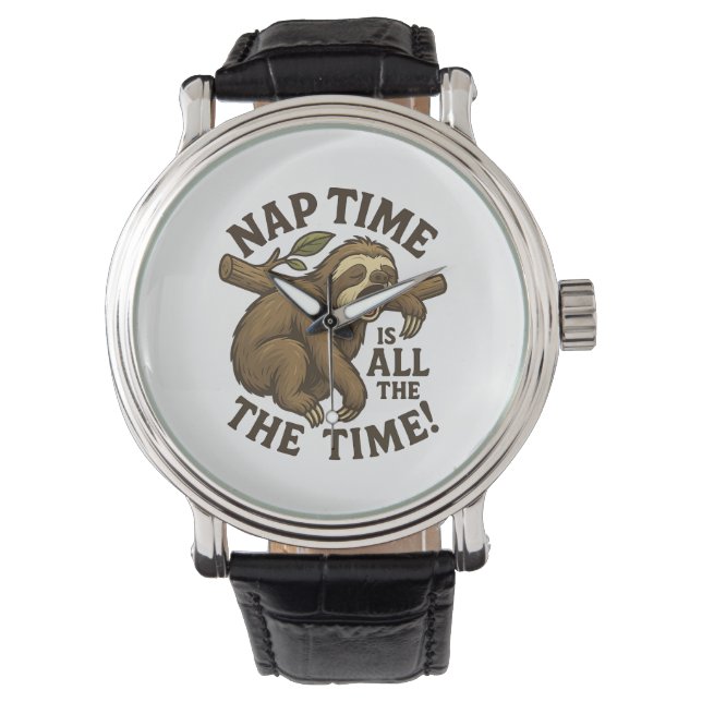Reloj De Pulsera Sleepy Sloth Funny (Anverso)