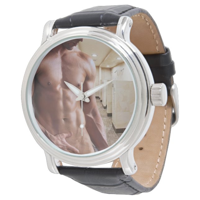 Reloj De Pulsera SlipperyJoe hombre muscular sin camisa 6pack abs f (Angular)