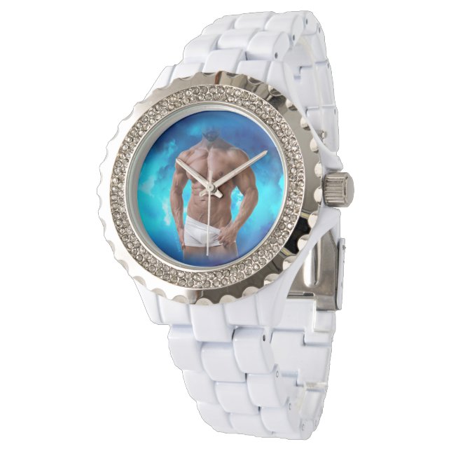 Reloj De Pulsera SlipperyJoe hombre musculoso barbudo sin camiseta  (Angular)