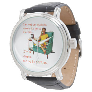 Reloj De Pulsera SlipperyJoe socializando bebiendo fiesta vintage m