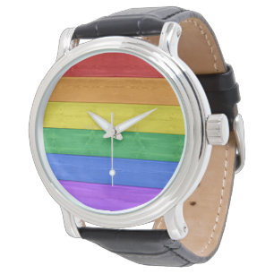 Reloj De Pulsera SlipperyJoe's clásico arcoíris táctil artesanal 