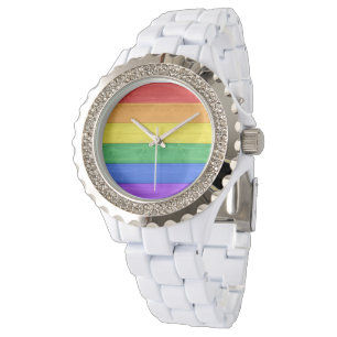 Reloj De Pulsera SlipperyJoe's clásico arcoíris táctil hecho a mano