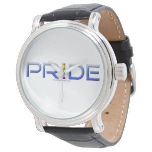 Reloj De Pulsera SlipperyJoe's Colorful Pride palabra bold metálico