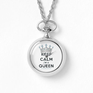 Reloj De Pulsera SlipperyJoe's Keep Calm Queen Royal Crown jewels a