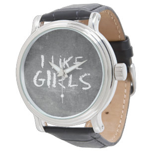 Reloj De Pulsera SlipperyJoe's Me gustan las chicas pizarra sucia o