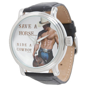 Reloj De Pulsera SlipperyJoe's Save a horse Ride A Cowboy gorra mus