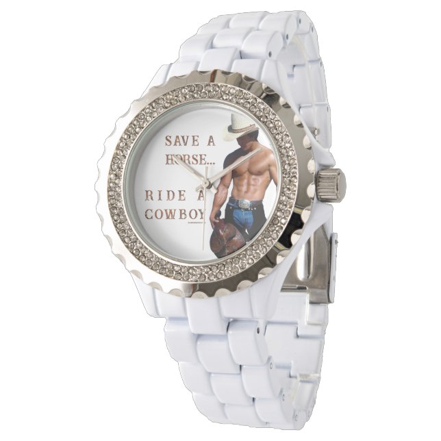 Reloj De Pulsera SlipperyJoe's save horse montar paja cowboy gorra  (Angular)