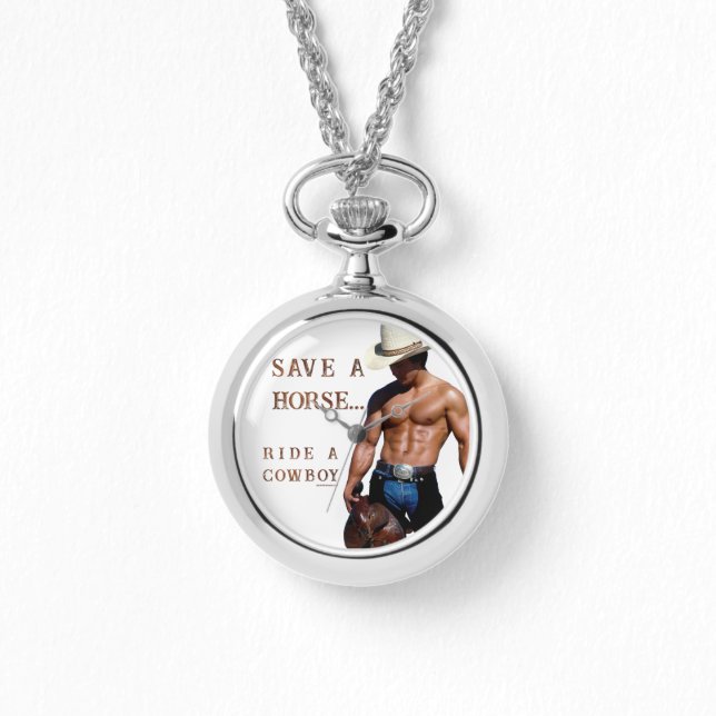 Reloj De Pulsera SlipperyJoe's save horse montar paja cowboy gorra  (Anverso)