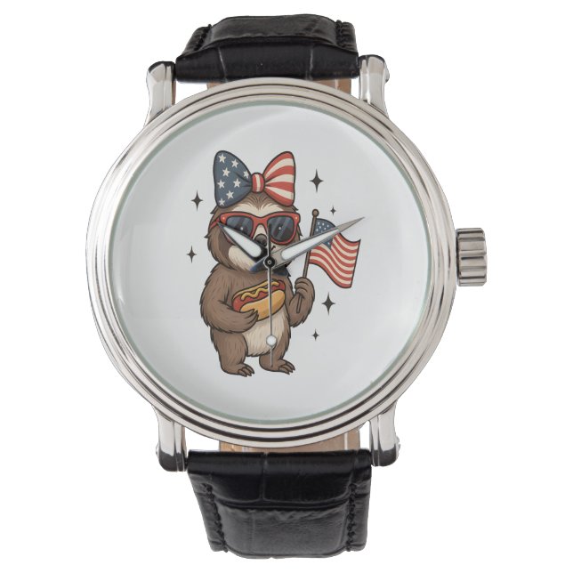 Reloj De Pulsera Sloth 4 de julio (Anverso)