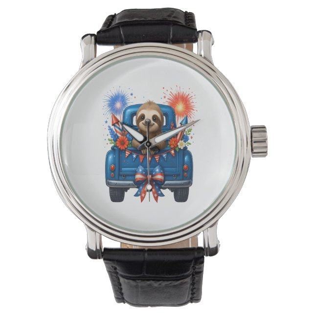 Reloj De Pulsera Sloth 4 de julio Estados Unidos (Anverso)