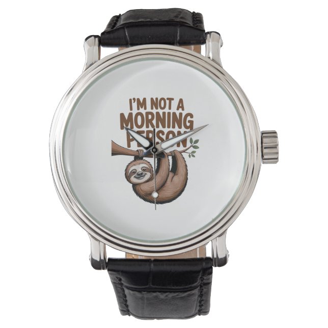 Reloj De Pulsera Sloth diciendo que no soy una persona matutina (Anverso)