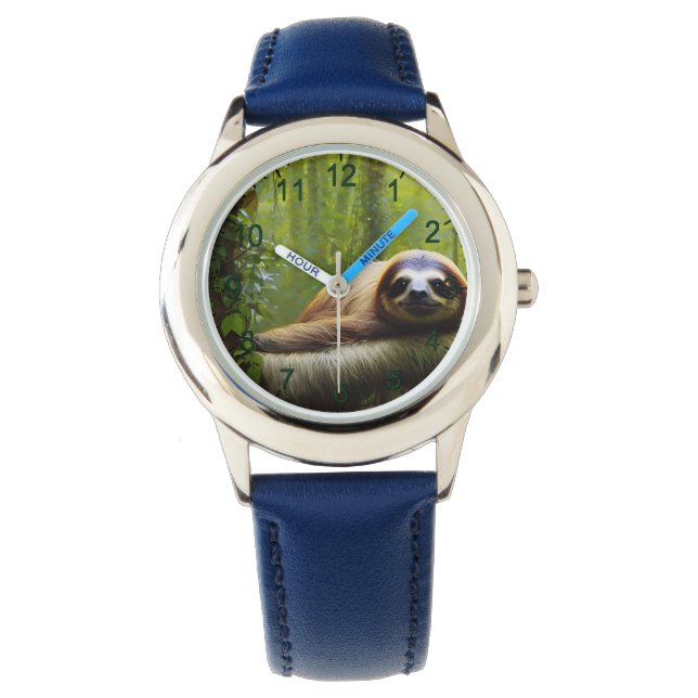 Reloj De Pulsera Sloth Lazy Afternoon, vigilan a los niños (Anverso)