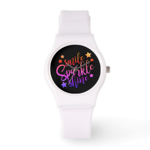 Reloj De Pulsera Smile Sparkle Shine Black Multi-Colour Cita