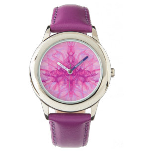 Reloj De Pulsera SMOKE PINK - Arte fractal moderno y abstracto -