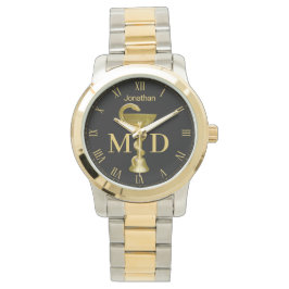 Reloj De Pulsera Snake Bowl Higieia Médica Médica Médico de Oro MD