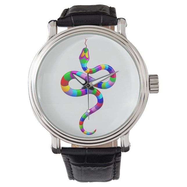 Reloj De Pulsera Snake Psychedelic Rainbow watts (Anverso)