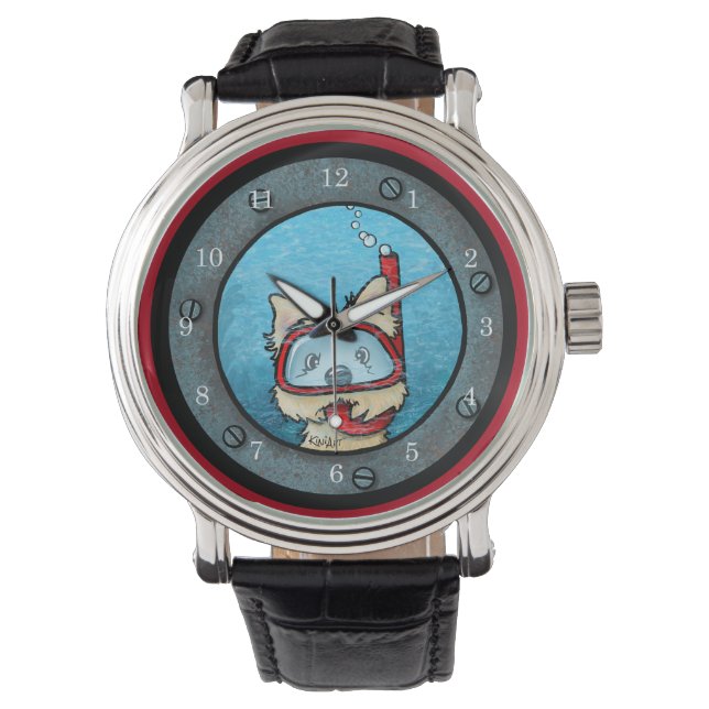 Reloj De Pulsera Snorkel Cairn Terrier Porthole Art (Anverso)